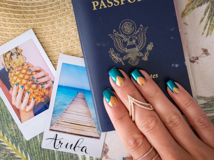 Aruba Inspired Travel Nails