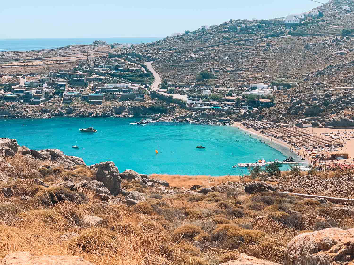 Viewpoint of Mykonos Beach