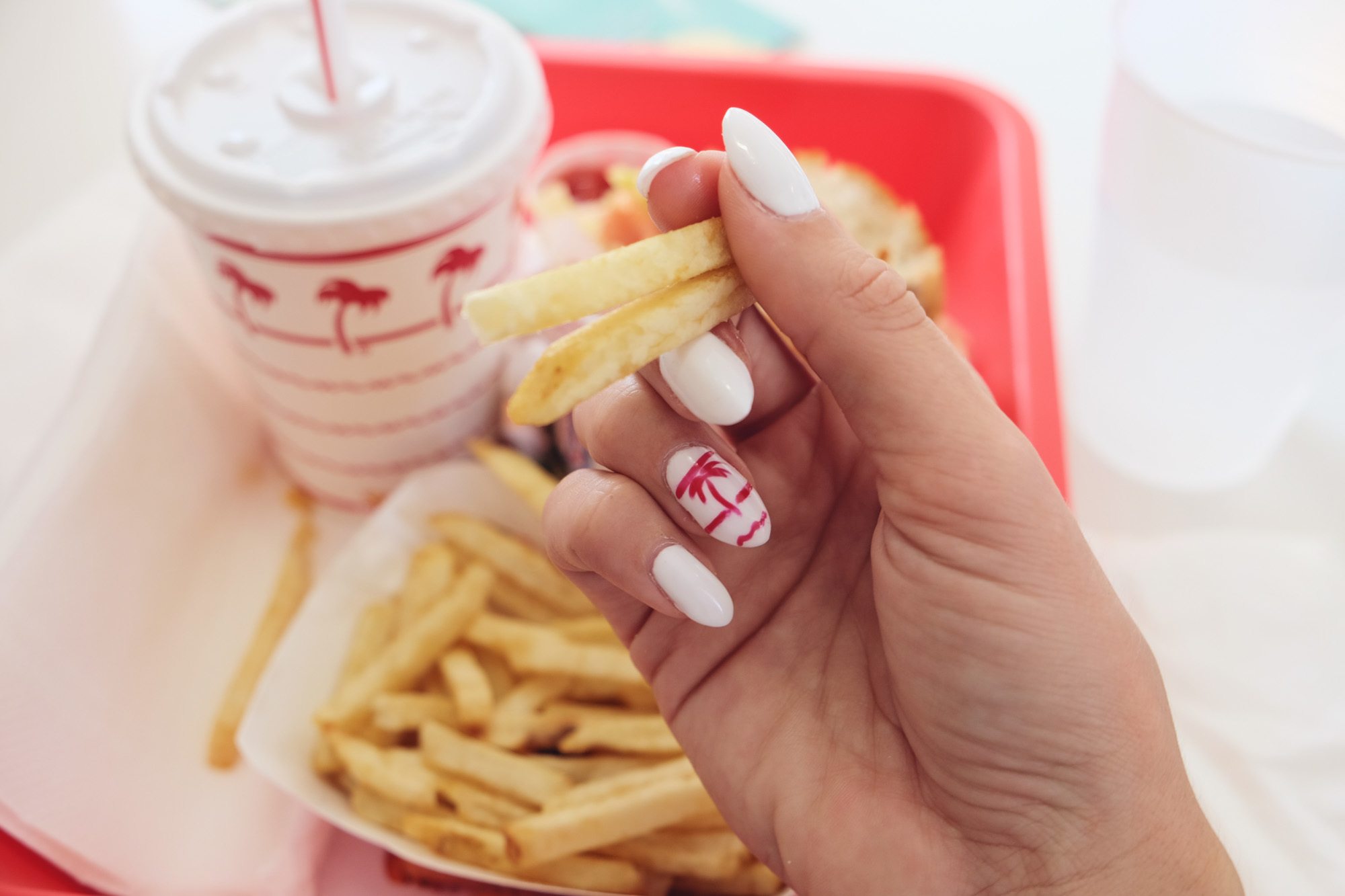 In N Out Inspired Travel Nails