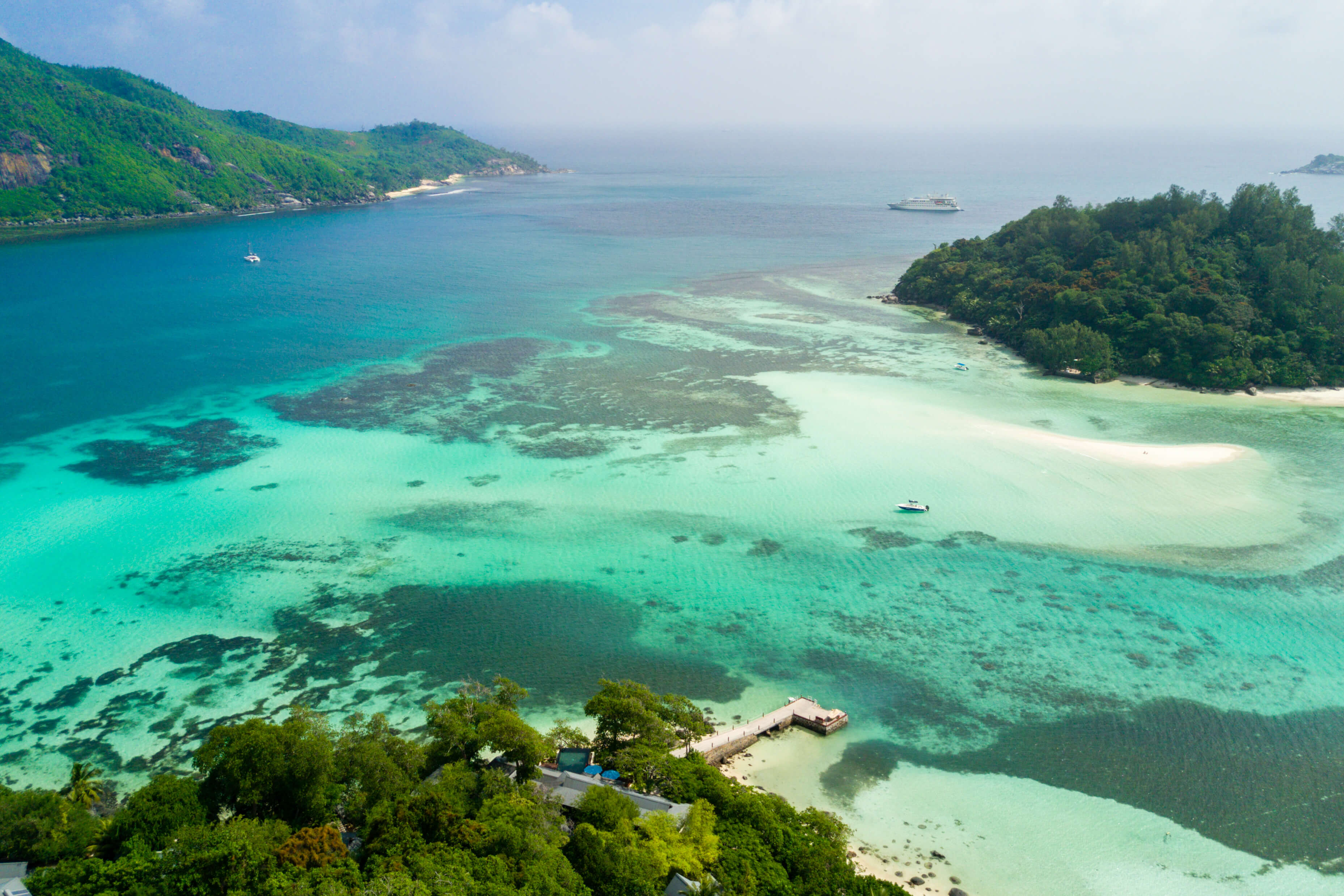 Aeiral view of Sainte Anne Island