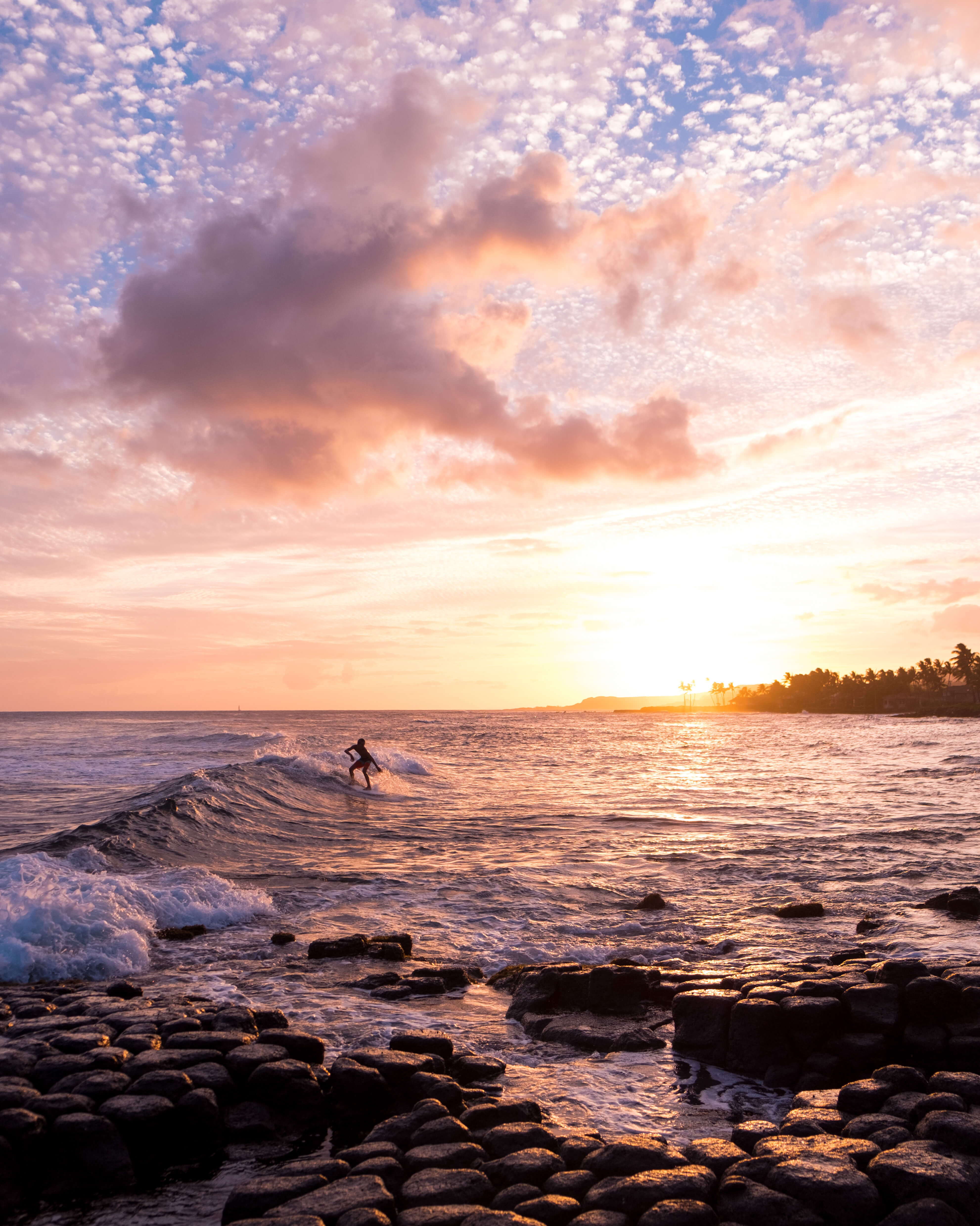 Puesta de sol en la playa de Poipu