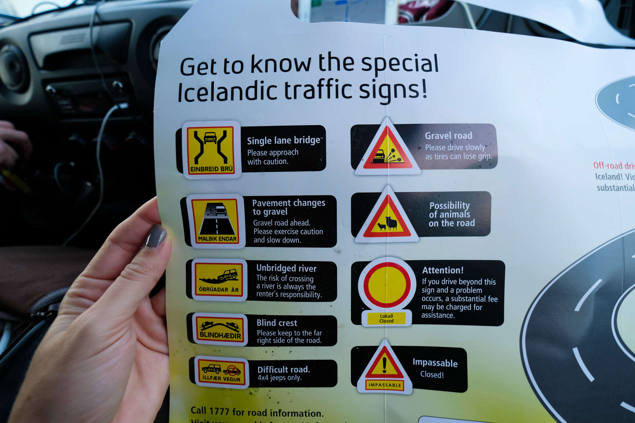 Isländische Verkehrszeichen