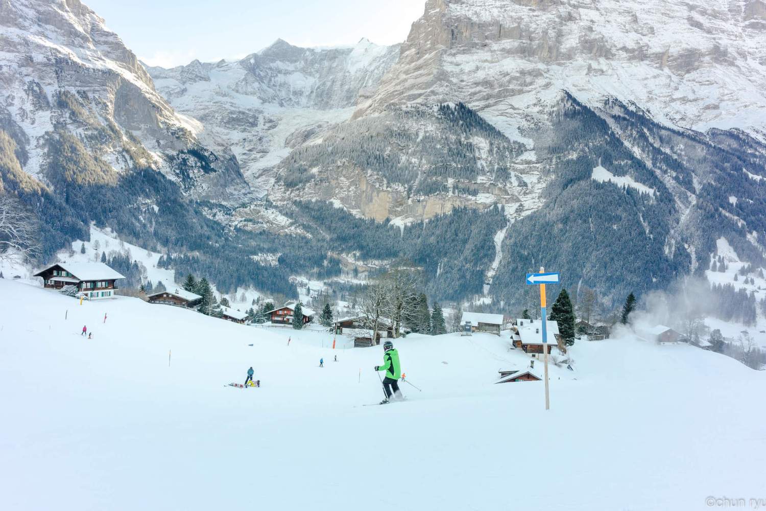 skiing in Interlaken during winter