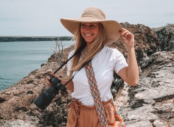 blonde in galapagos islands