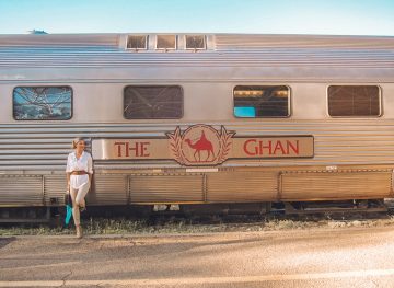 Blonde Riding Ghan Train