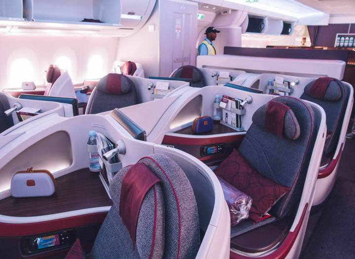 Qatar Airways Airbus A350 Seat Map Qatar Airways Business Class (A350-900) Review • The Blonde Abroad