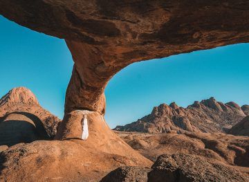 blonde in namibia