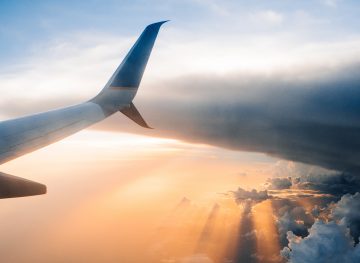 plane tail in sky