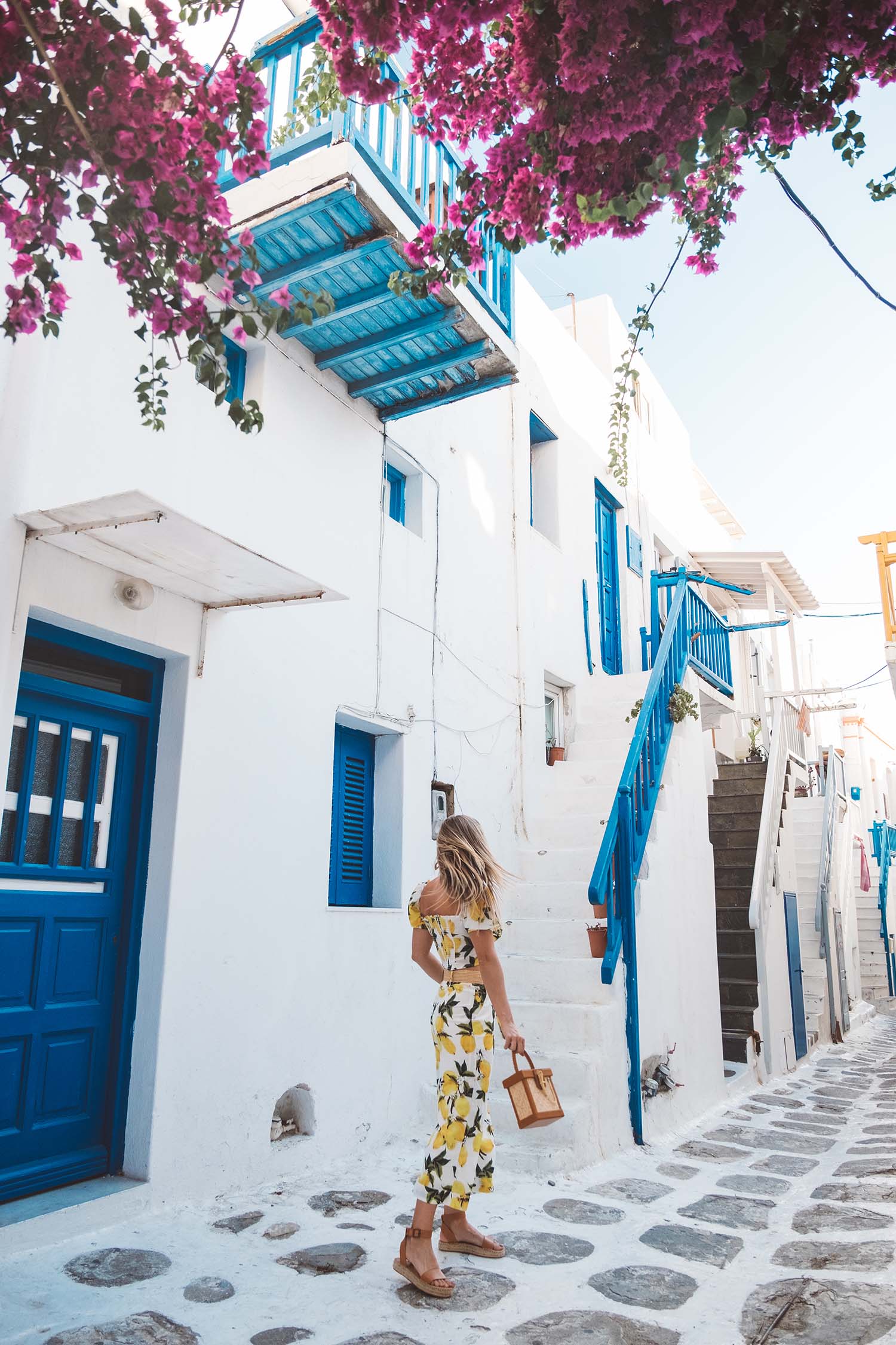 lemon outfit mykonos greece summer