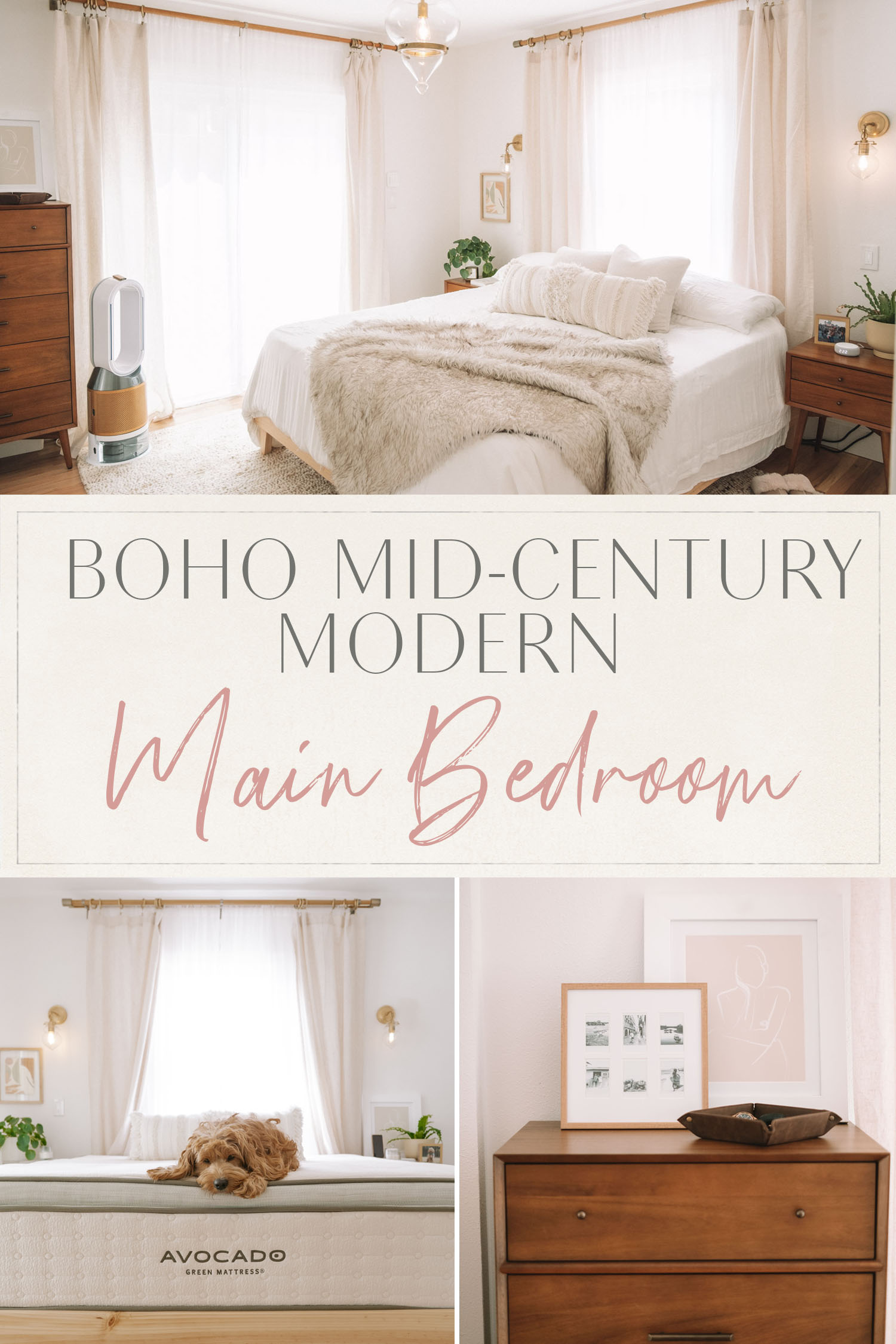 Boho Mid Century Modern Main Bedroom