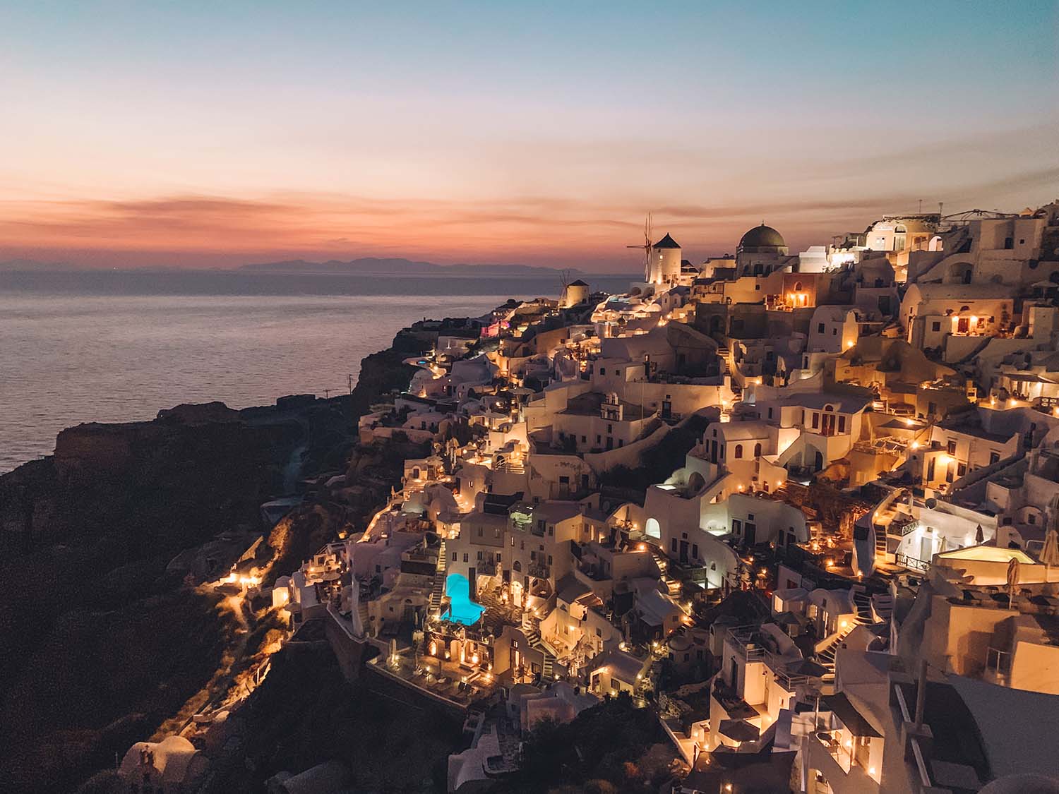 santorini oia greece sunset