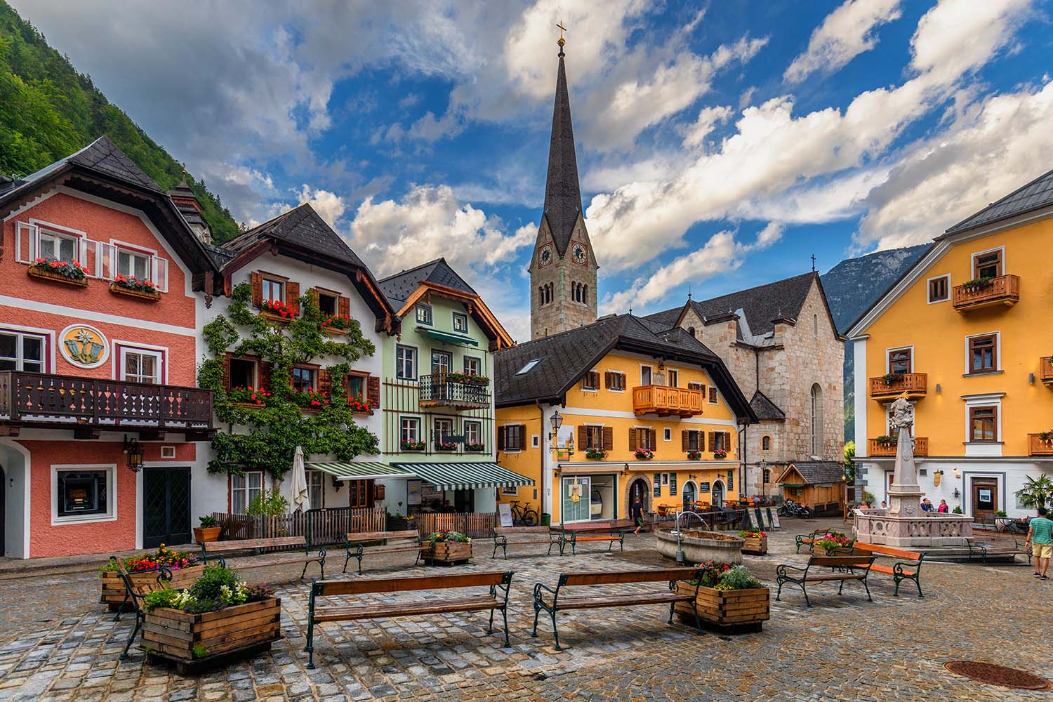 Hallstatt mountain village Austrian Alps