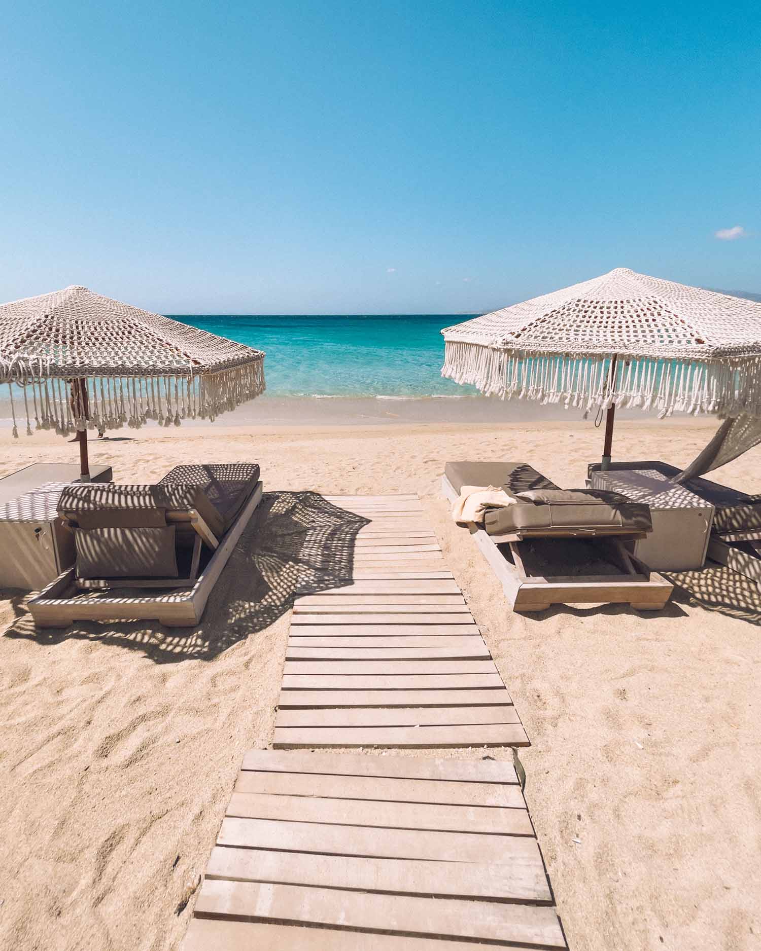 Beach Chairs Agios Prokopios Beach Naxos Greece