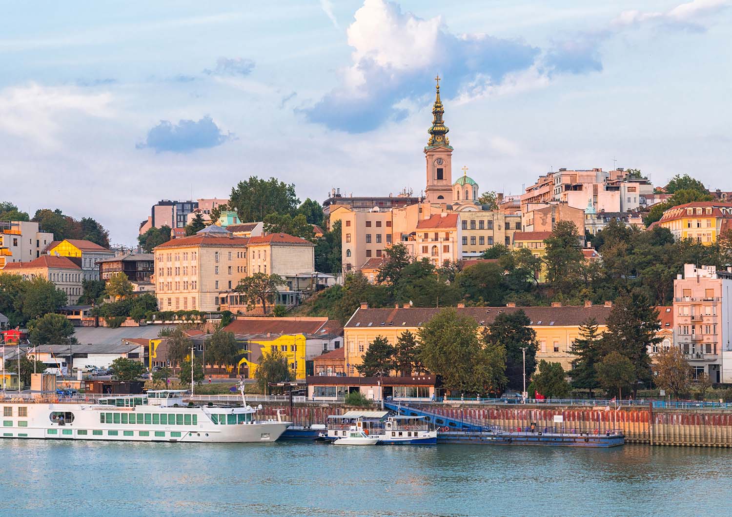  view of the historic center of Belgrade on the banks of the Sava River, Serbia
