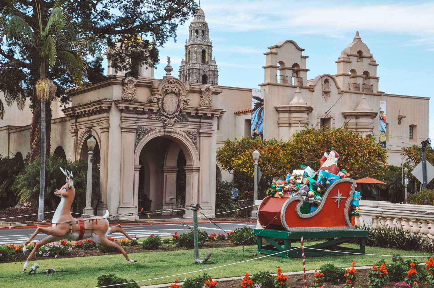 Christmas decorations at Balboa Park in San Diego