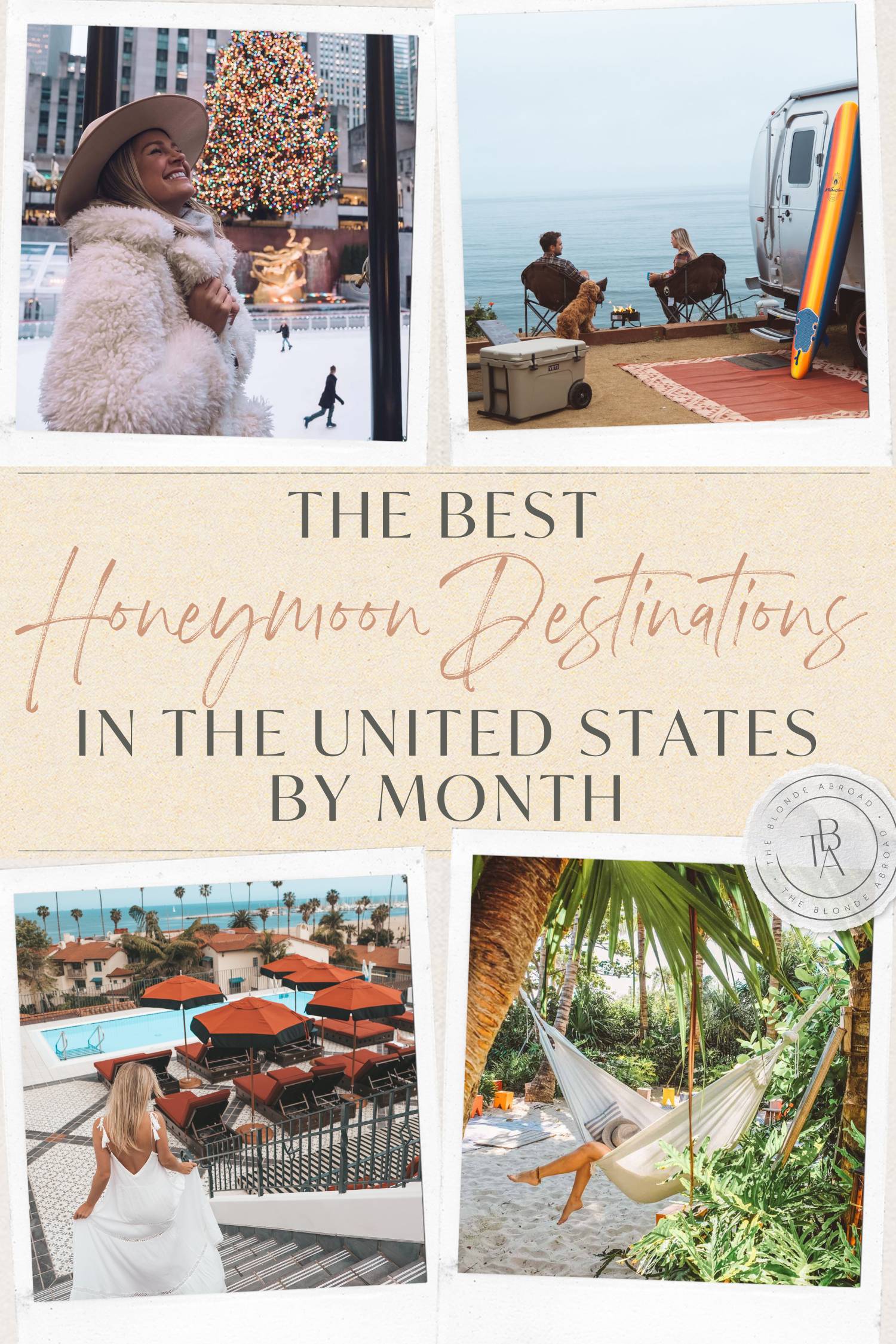 best honeymoon destinations in the US by month