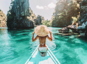 El Nido, Palawan, Philippines woman swimming water